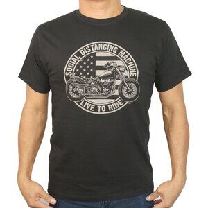 Men Graphic T "Social Distancing Machine" Single Barrel